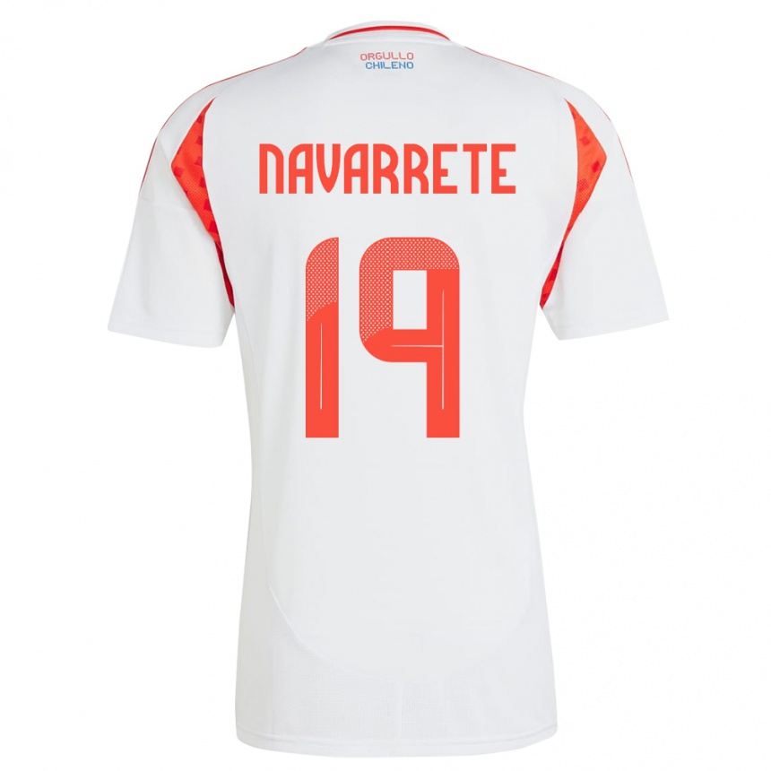 Kinder Fußball Chile Valentina Navarrete #19 Weiß Auswärtstrikot Trikot 24-26 T-Shirt Luxemburg