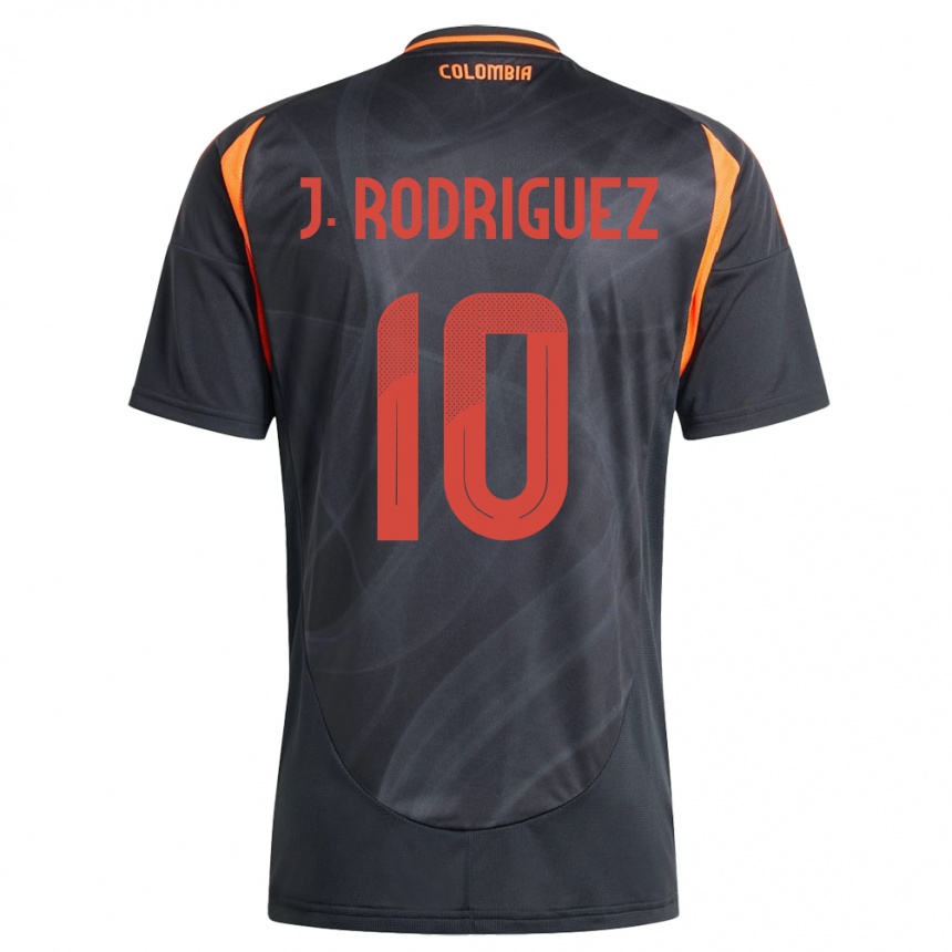 Kinder Fußball Kolumbien James Rodríguez #10 Schwarz Auswärtstrikot Trikot 24-26 T-Shirt Luxemburg