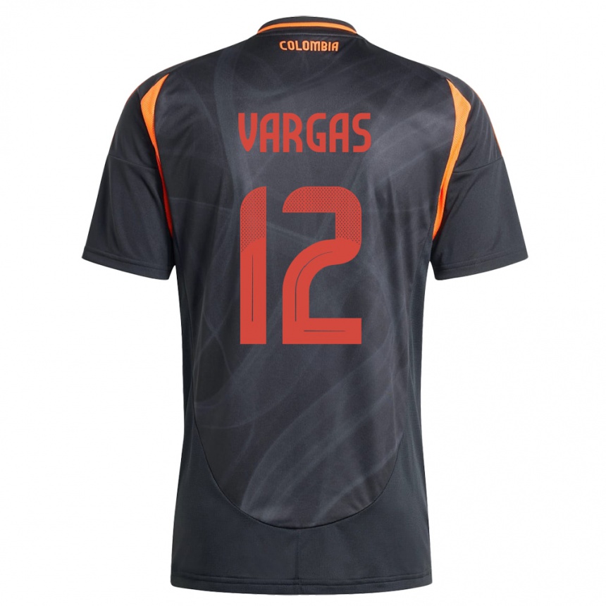 Kinder Fußball Kolumbien Camilo Vargas #12 Schwarz Auswärtstrikot Trikot 24-26 T-Shirt Luxemburg