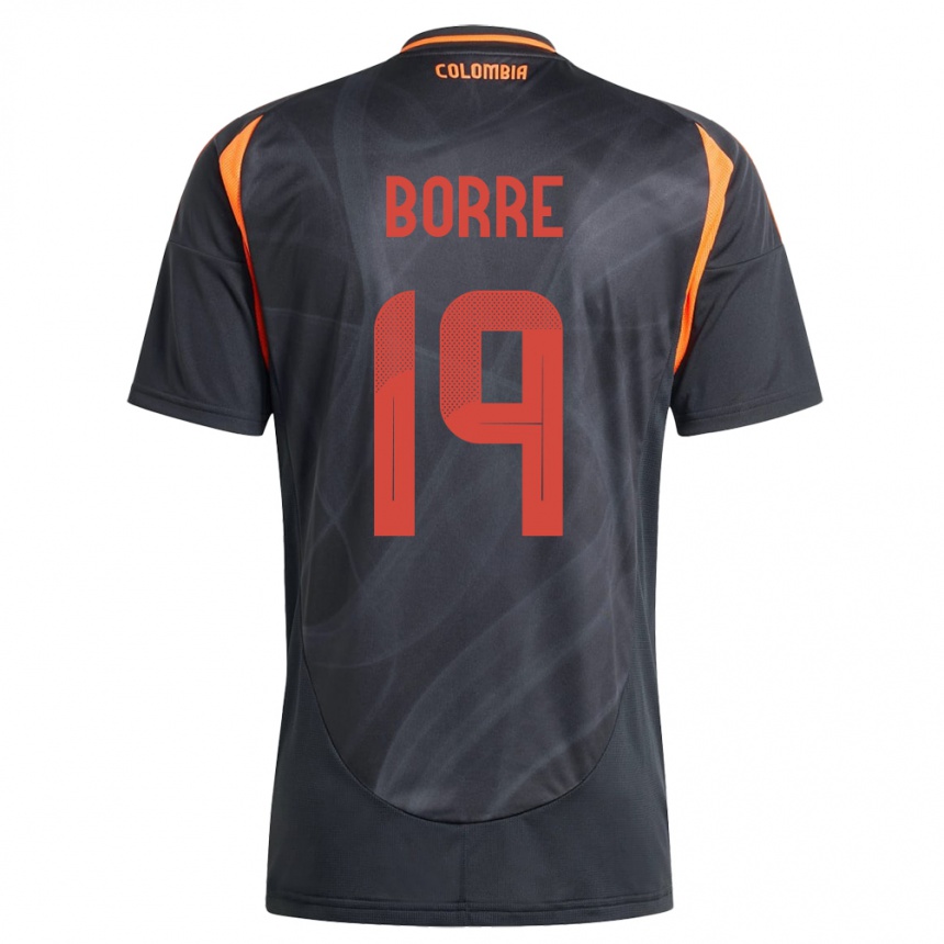 Kinder Fußball Kolumbien Rafael Borré #19 Schwarz Auswärtstrikot Trikot 24-26 T-Shirt Luxemburg