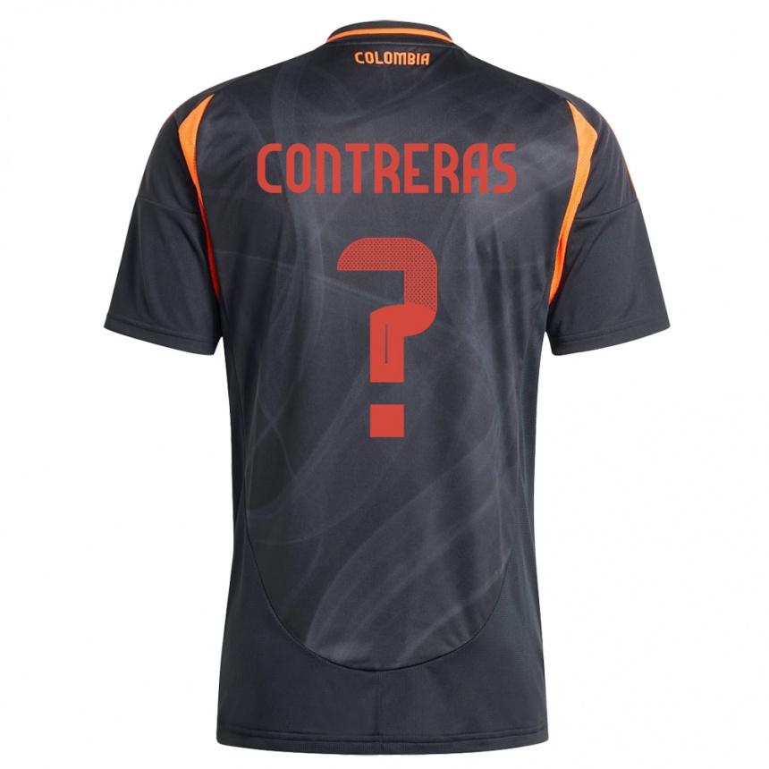 Kinder Fußball Kolumbien David Contreras #0 Schwarz Auswärtstrikot Trikot 24-26 T-Shirt Luxemburg