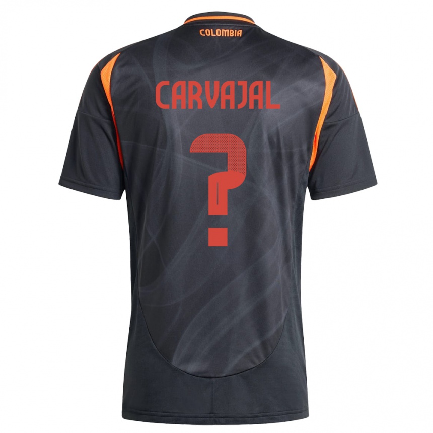 Kinder Fußball Kolumbien Juan Carvajal #0 Schwarz Auswärtstrikot Trikot 24-26 T-Shirt Luxemburg