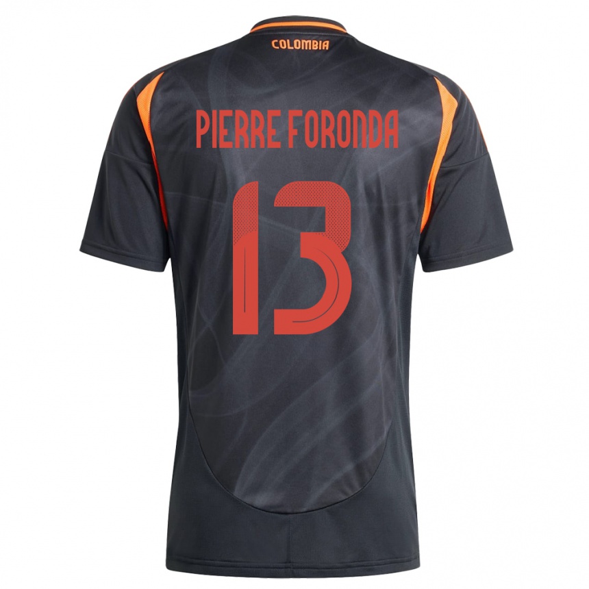 Kinder Fußball Kolumbien Jean Pierre Foronda #13 Schwarz Auswärtstrikot Trikot 24-26 T-Shirt Luxemburg