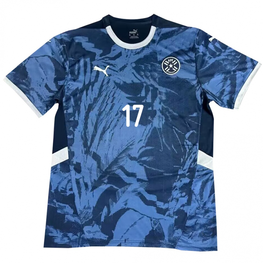 Kinder Fußball Paraguay Lourdes González #17 Blau Auswärtstrikot Trikot 24-26 T-Shirt Luxemburg