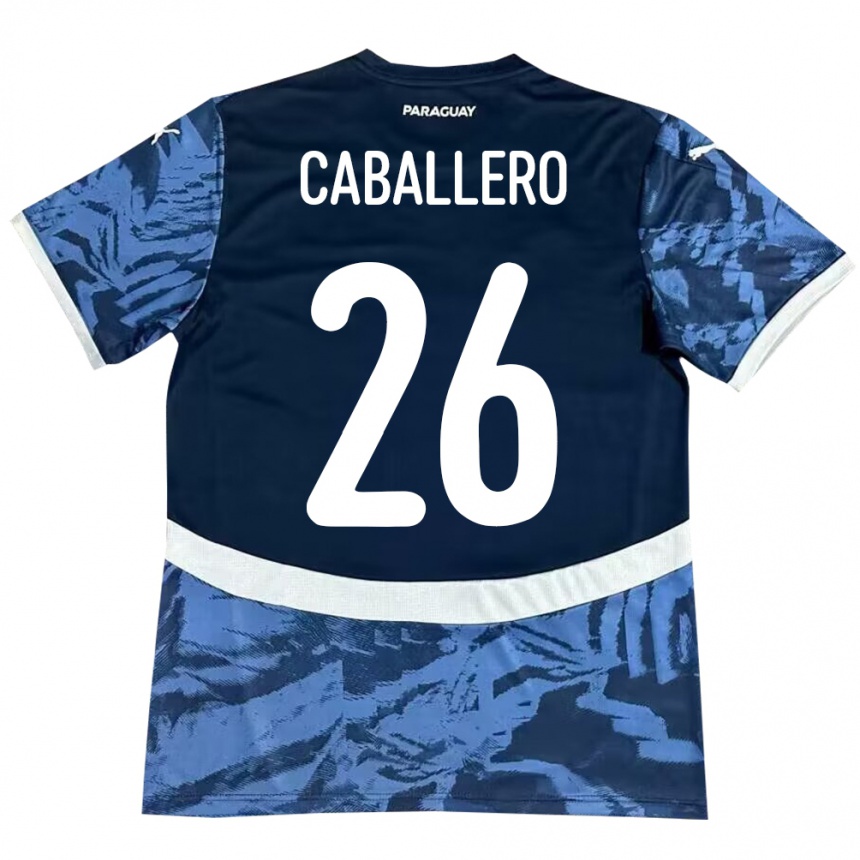 Kinder Fußball Paraguay Hernesto Caballero #26 Blau Auswärtstrikot Trikot 24-26 T-Shirt Luxemburg