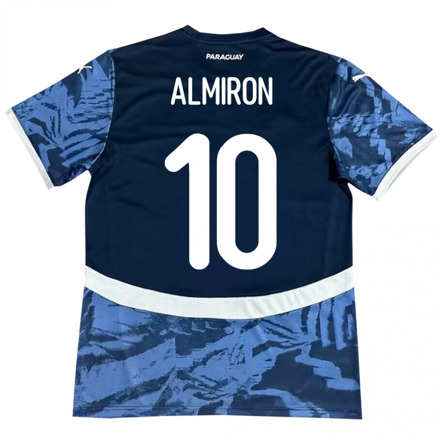 Kinder Fußball Paraguay Miguel Almirón #10 Blau Auswärtstrikot Trikot 24-26 T-Shirt Luxemburg