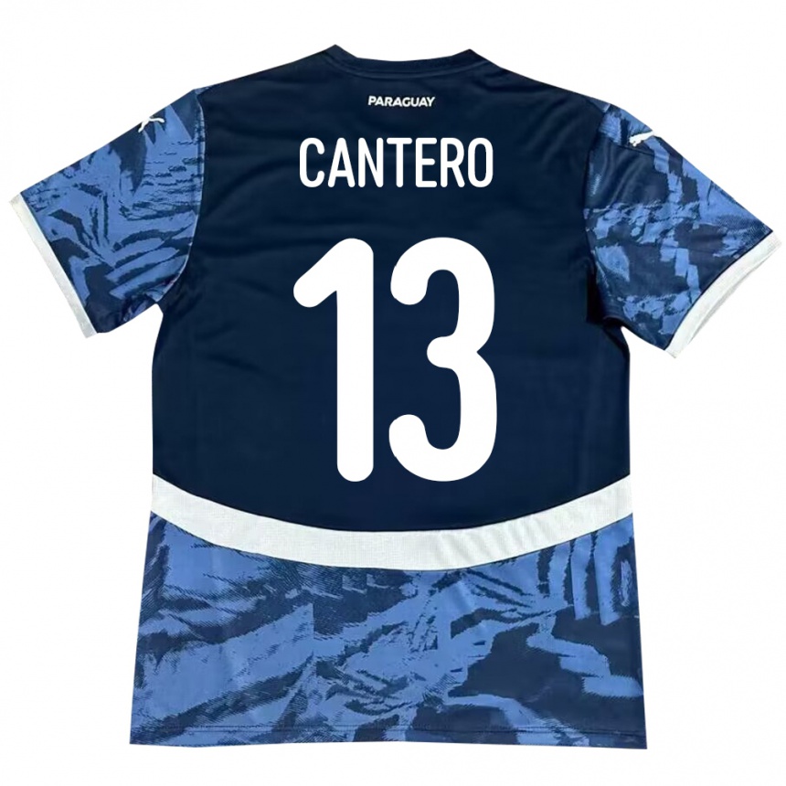 Kinder Fußball Paraguay Alexis Cantero #13 Blau Auswärtstrikot Trikot 24-26 T-Shirt Luxemburg