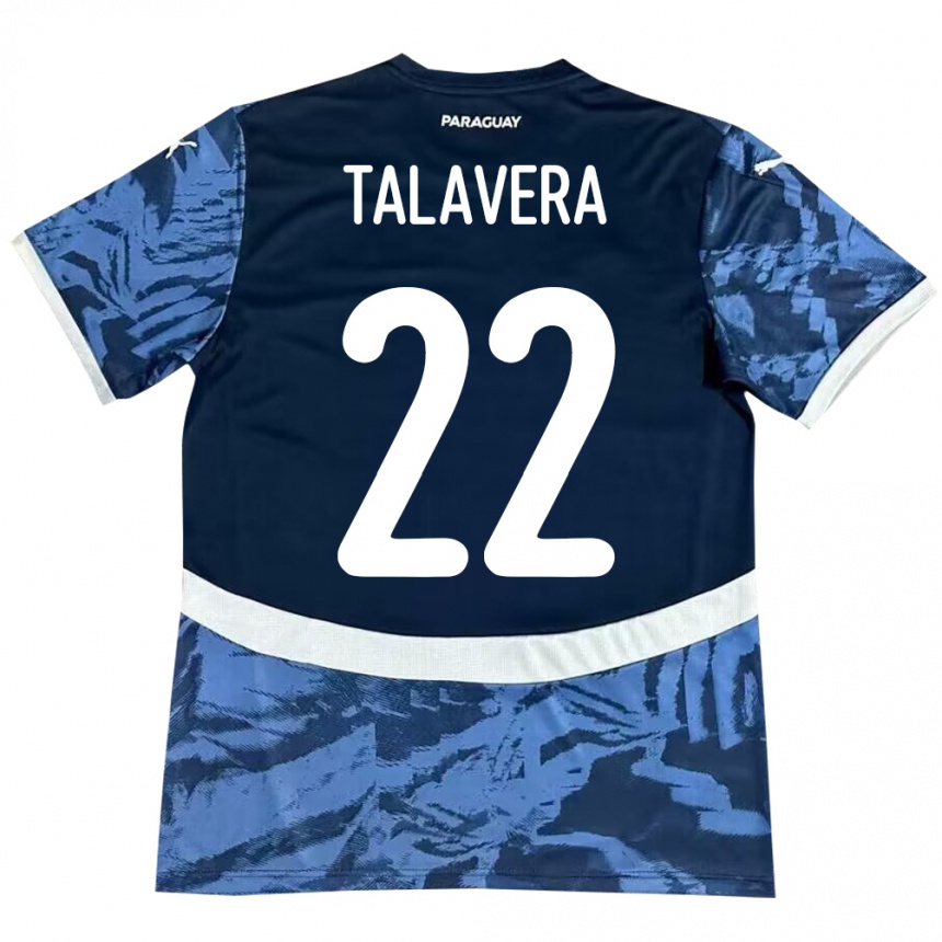 Kinder Fußball Paraguay Javier Talavera #22 Blau Auswärtstrikot Trikot 24-26 T-Shirt Luxemburg