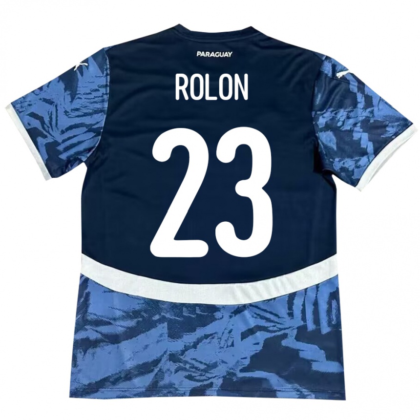 Kinder Fußball Paraguay Luis Rolón #23 Blau Auswärtstrikot Trikot 24-26 T-Shirt Luxemburg