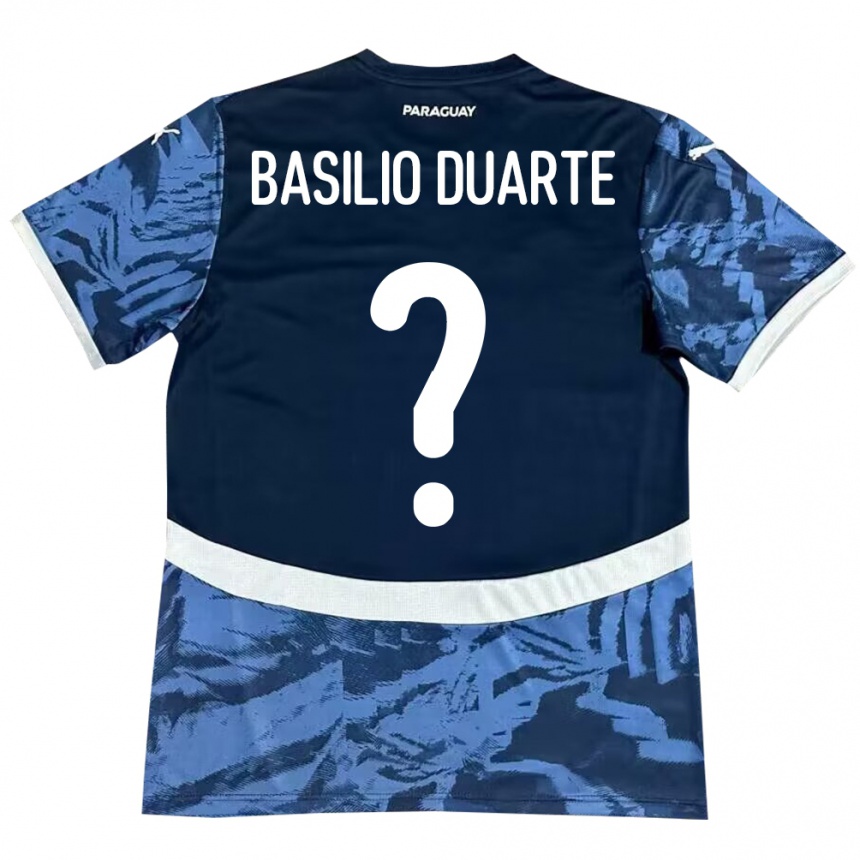 Kinder Fußball Paraguay Basilio Duarte #0 Blau Auswärtstrikot Trikot 24-26 T-Shirt Luxemburg