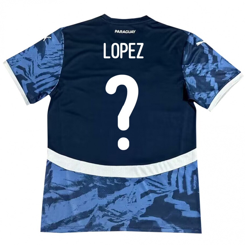 Kinder Fußball Paraguay Rodrigo López #0 Blau Auswärtstrikot Trikot 24-26 T-Shirt Luxemburg