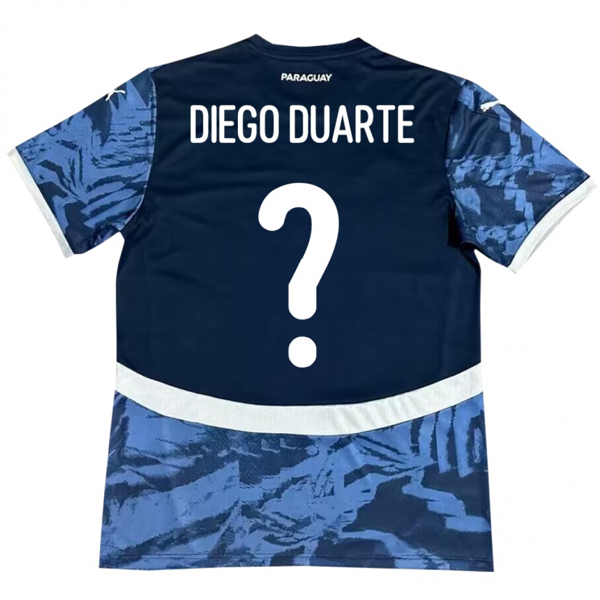 Kinder Fußball Paraguay Diego Duarte #0 Blau Auswärtstrikot Trikot 24-26 T-Shirt Luxemburg