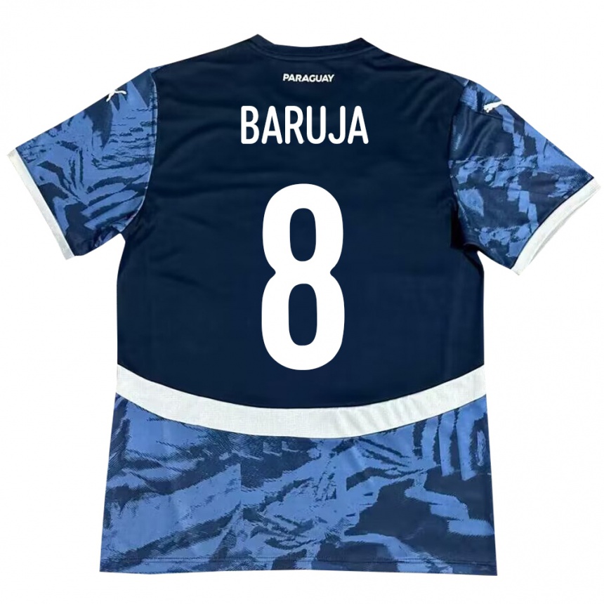 Kinder Fußball Paraguay Fabrizio Baruja #8 Blau Auswärtstrikot Trikot 24-26 T-Shirt Luxemburg