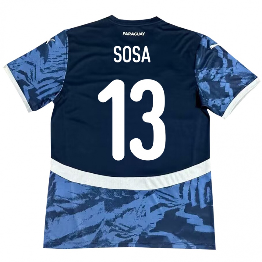 Kinder Fußball Paraguay Alex Sosa #13 Blau Auswärtstrikot Trikot 24-26 T-Shirt Luxemburg