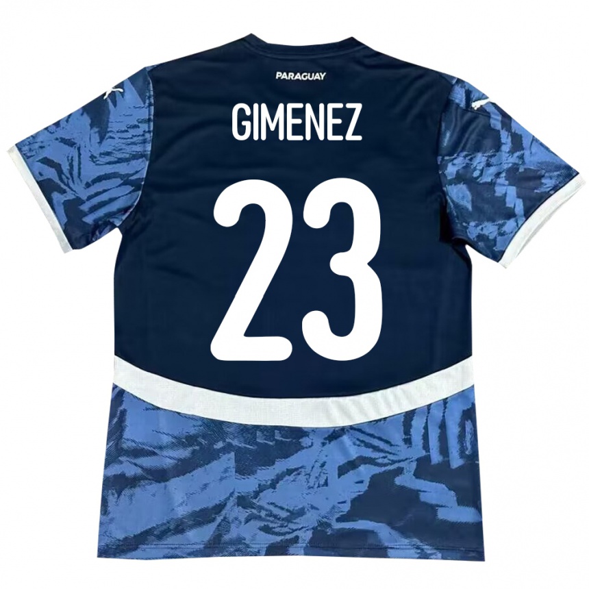 Kinder Fußball Paraguay Miguel Giménez #23 Blau Auswärtstrikot Trikot 24-26 T-Shirt Luxemburg