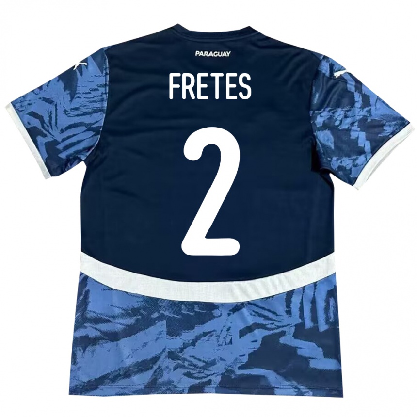 Kinder Fußball Paraguay Limpia Fretes #2 Blau Auswärtstrikot Trikot 24-26 T-Shirt Luxemburg