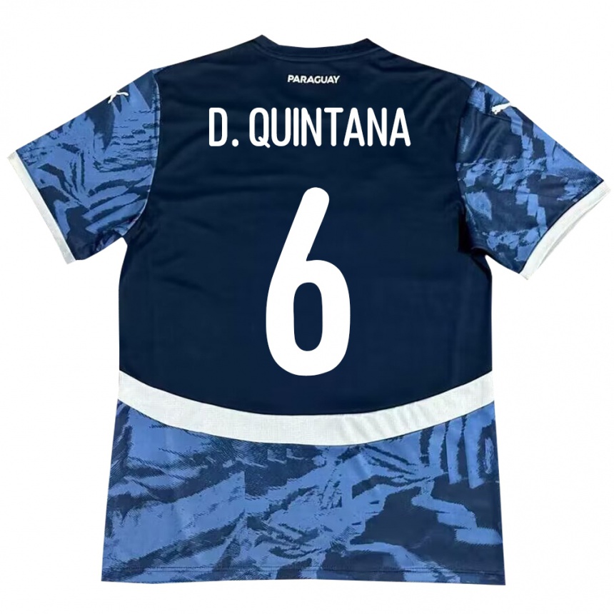 Kinder Fußball Paraguay Dulce Quintana #6 Blau Auswärtstrikot Trikot 24-26 T-Shirt Luxemburg