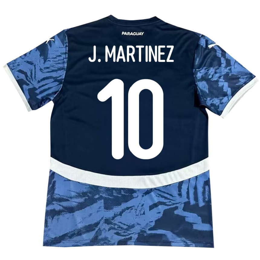 Kinder Fußball Paraguay Jessica Martínez #10 Blau Auswärtstrikot Trikot 24-26 T-Shirt Luxemburg