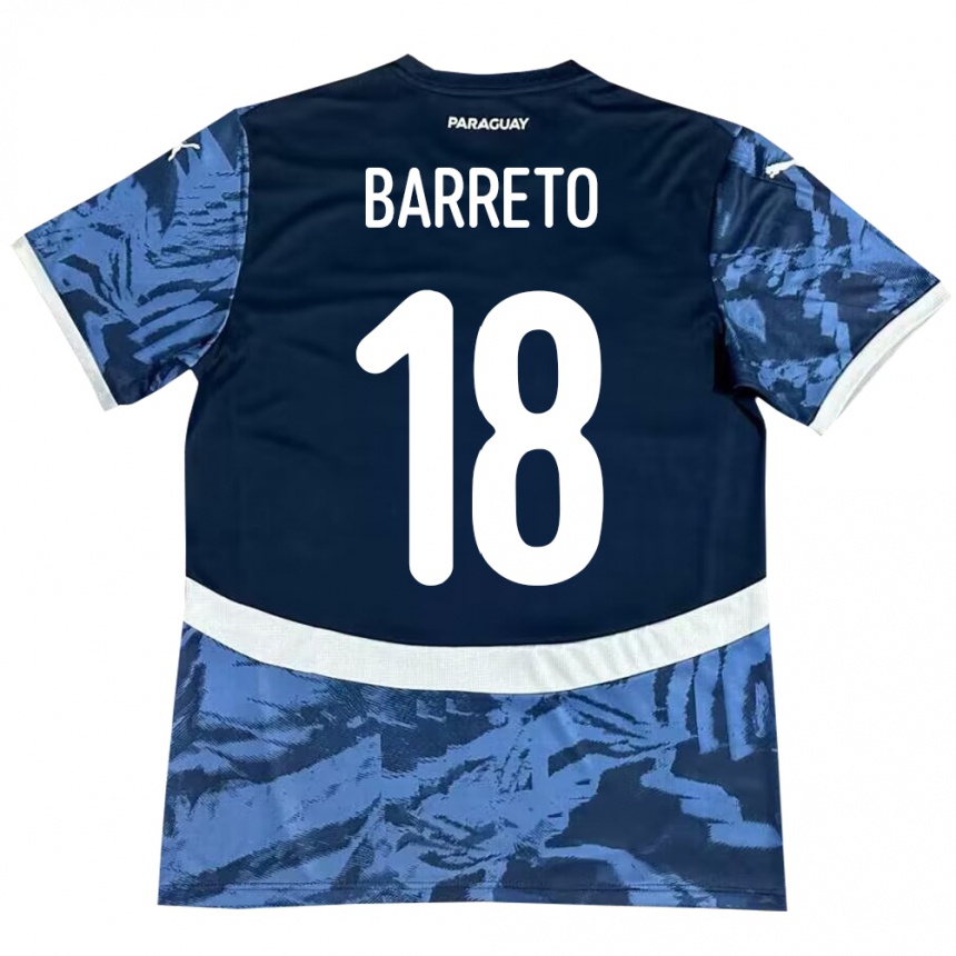 Kinder Fußball Paraguay Liz Barreto #18 Blau Auswärtstrikot Trikot 24-26 T-Shirt Luxemburg