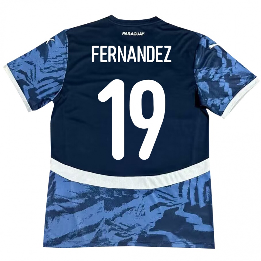 Kinder Fußball Paraguay Rebeca Fernández #19 Blau Auswärtstrikot Trikot 24-26 T-Shirt Luxemburg