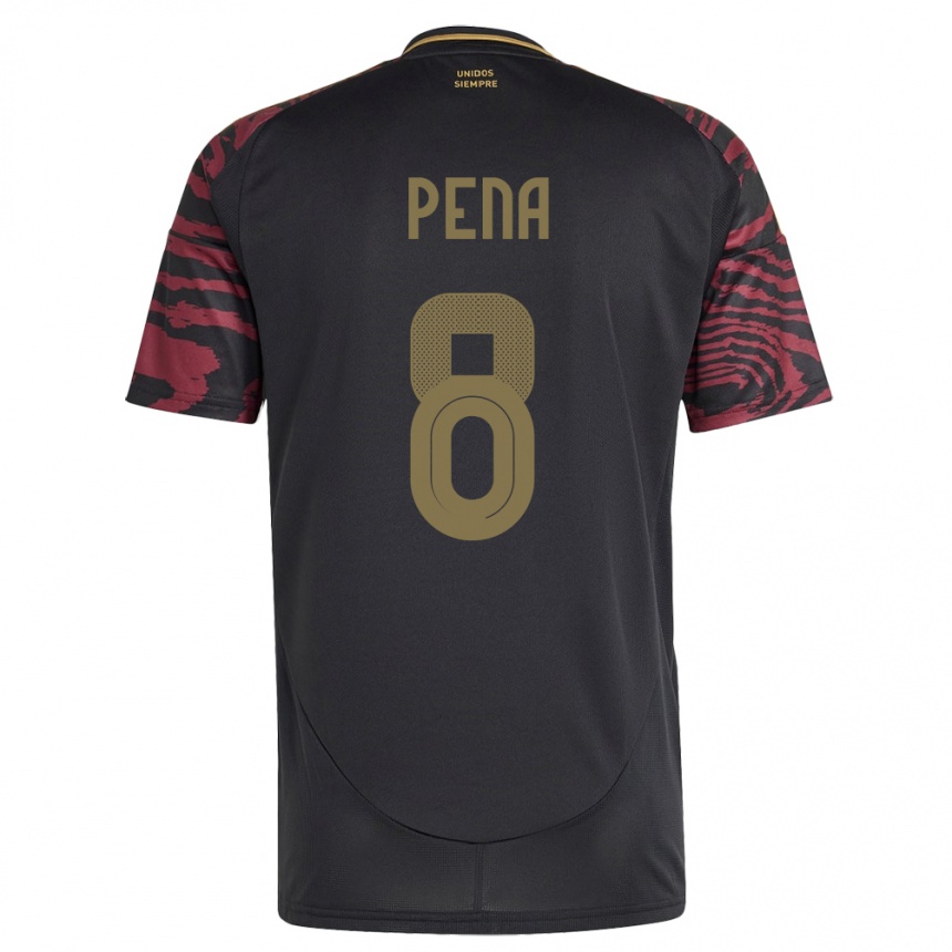 Kinder Fußball Peru Sergio Peña #8 Schwarz Auswärtstrikot Trikot 24-26 T-Shirt Luxemburg