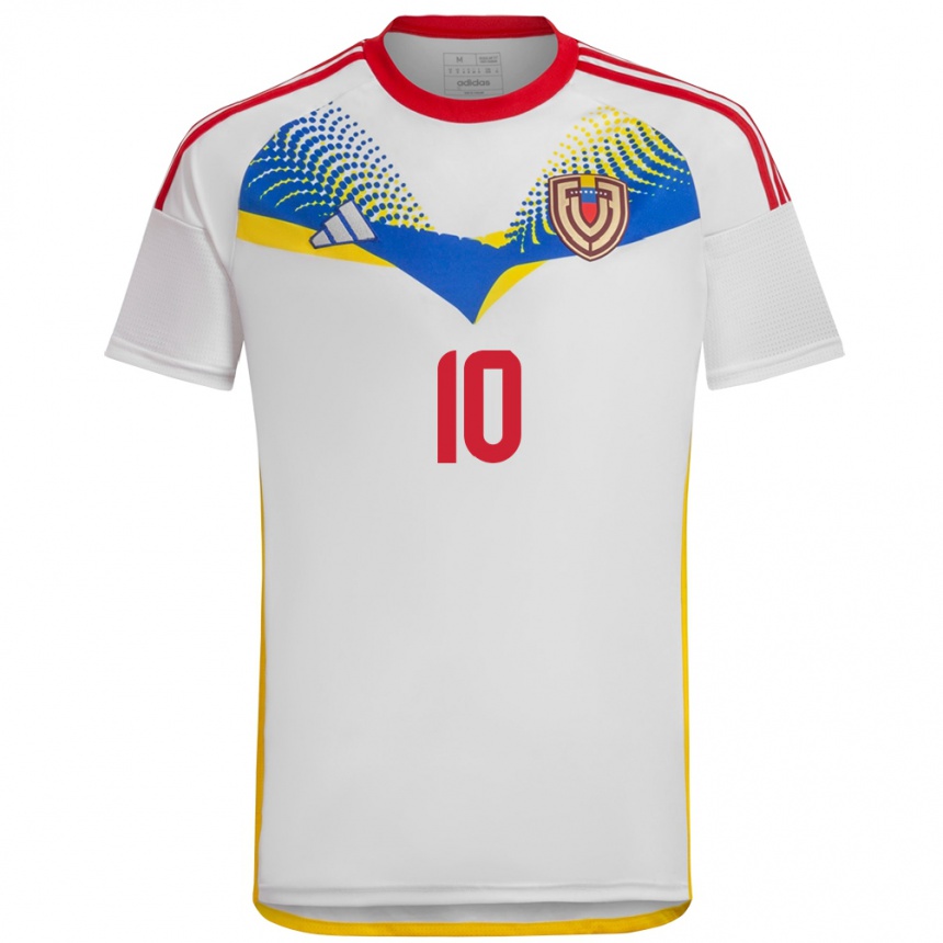 Kinder Fußball Venezuela Wikelman Carmona #10 Weiß Auswärtstrikot Trikot 24-26 T-Shirt Luxemburg