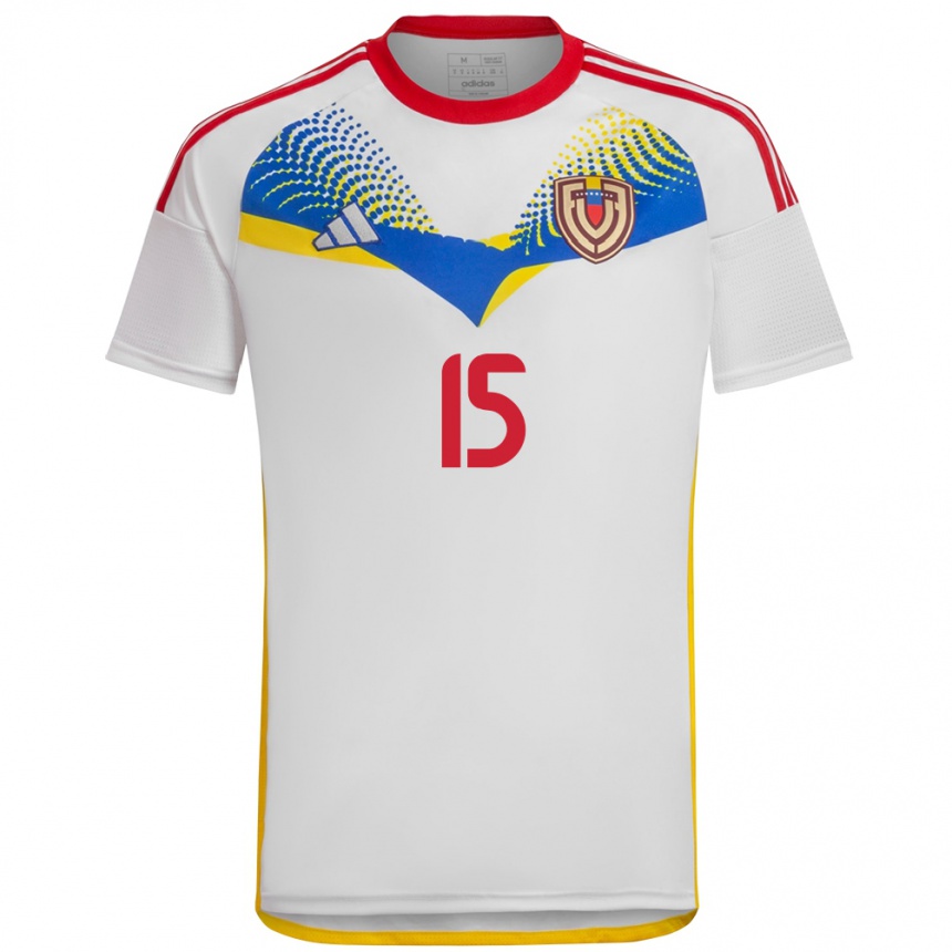 Kinder Fußball Venezuela Bianneider Tamayo #15 Weiß Auswärtstrikot Trikot 24-26 T-Shirt Luxemburg