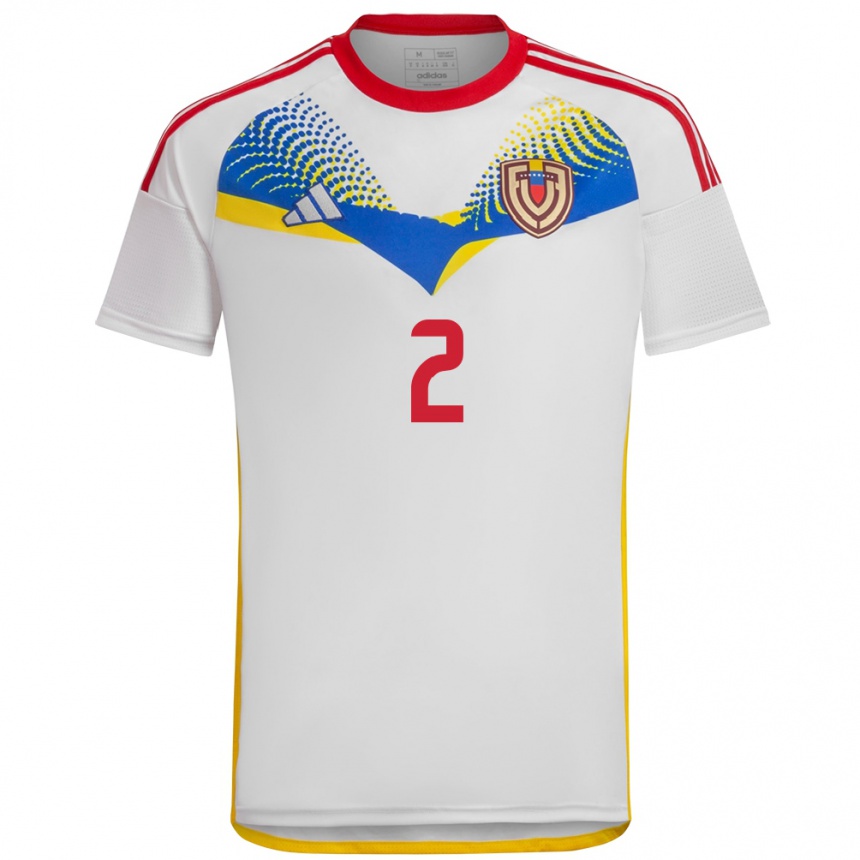 Kinder Fußball Venezuela Pablo Ibarra #2 Weiß Auswärtstrikot Trikot 24-26 T-Shirt Luxemburg