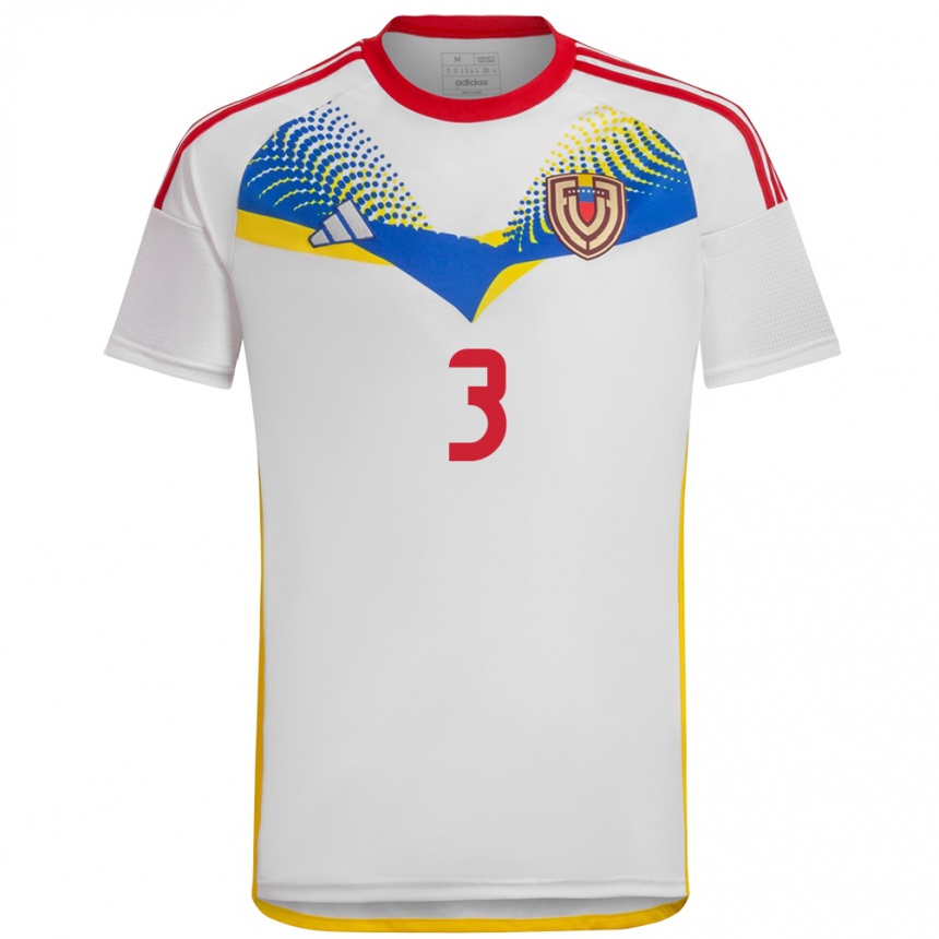 Kinder Fußball Venezuela Santiago Silva #3 Weiß Auswärtstrikot Trikot 24-26 T-Shirt Luxemburg