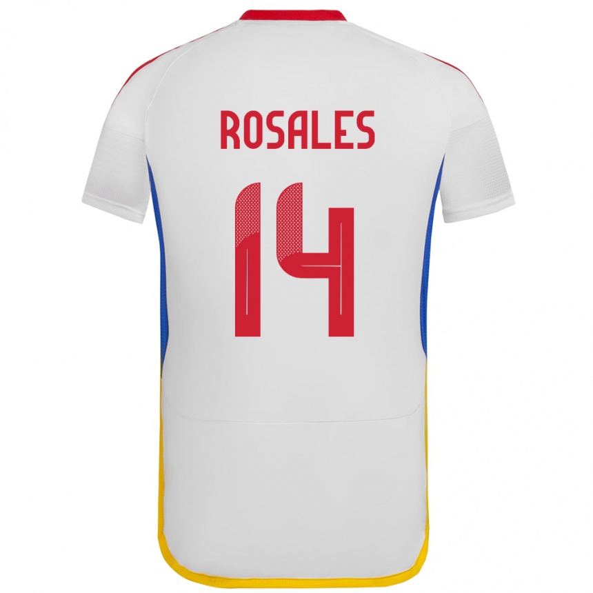 Kinder Fußball Venezuela Roberto Rosales #14 Weiß Auswärtstrikot Trikot 24-26 T-Shirt Luxemburg