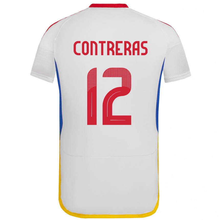 Kinder Fußball Venezuela José Contreras #12 Weiß Auswärtstrikot Trikot 24-26 T-Shirt Luxemburg