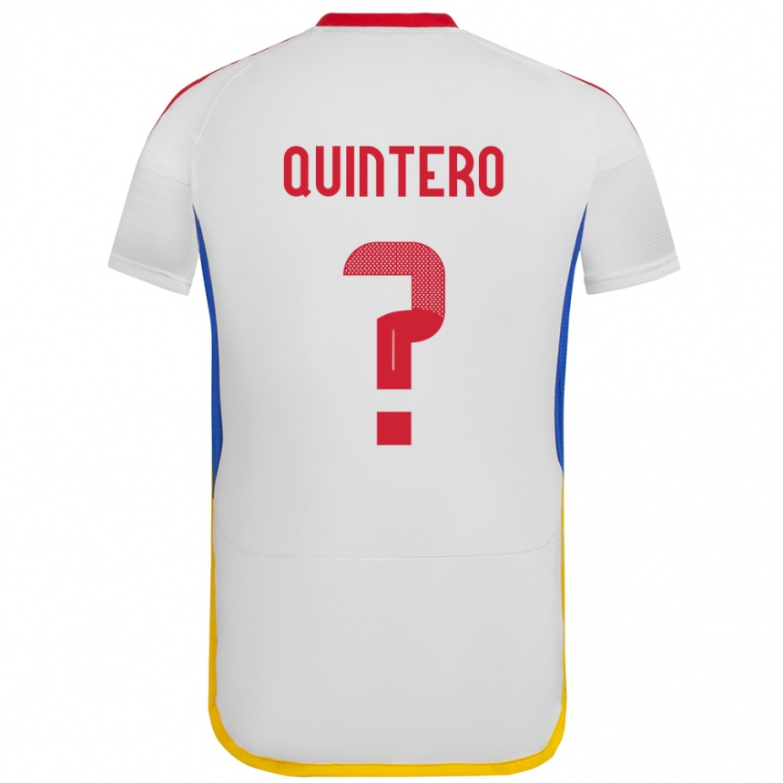 Kinder Fußball Venezuela Teo Quintero #0 Weiß Auswärtstrikot Trikot 24-26 T-Shirt Luxemburg