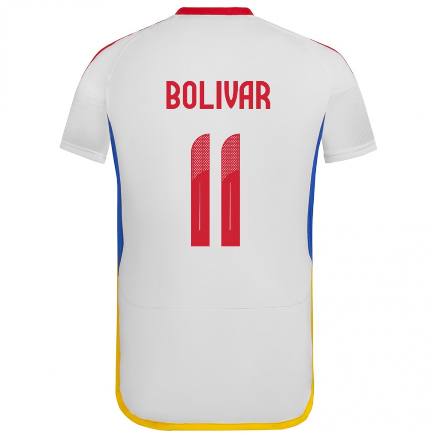 Kinder Fußball Venezuela Jovanny Bolívar #11 Weiß Auswärtstrikot Trikot 24-26 T-Shirt Luxemburg