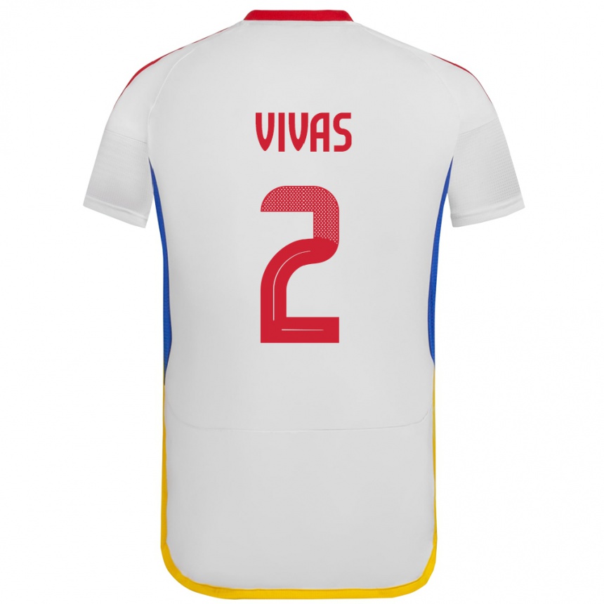 Kinder Fußball Venezuela Carlos Vivas #2 Weiß Auswärtstrikot Trikot 24-26 T-Shirt Luxemburg