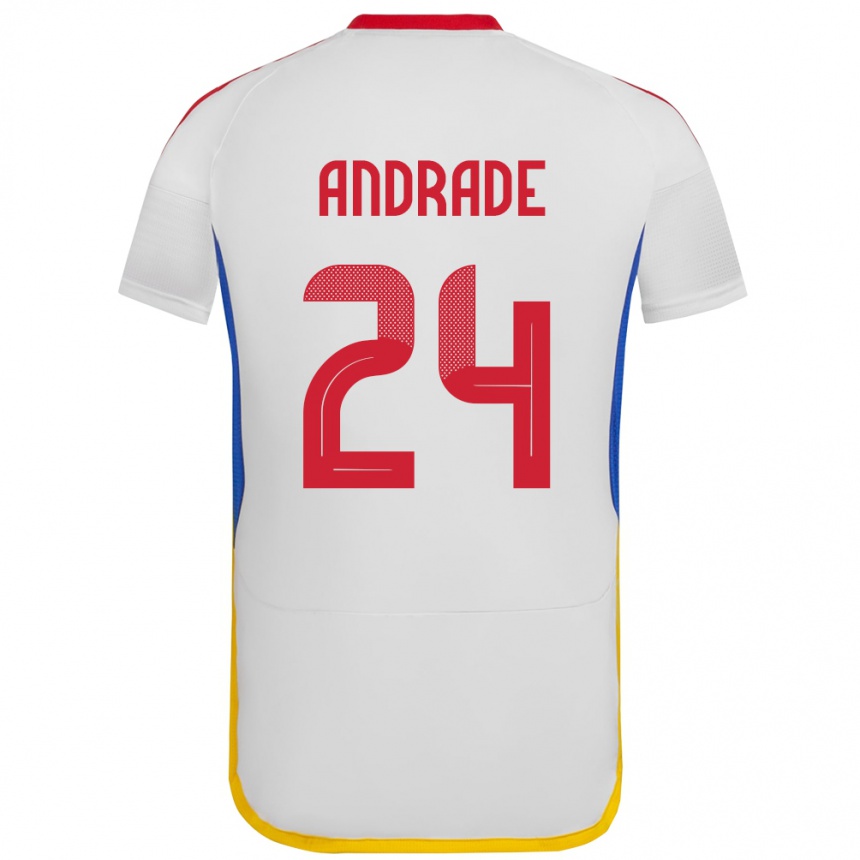 Kinder Fußball Venezuela Kervin Andrade #24 Weiß Auswärtstrikot Trikot 24-26 T-Shirt Luxemburg