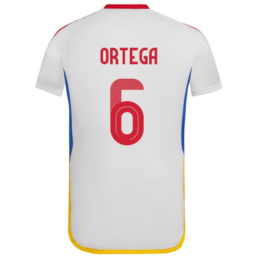 Kinder Fußball Venezuela Bryant Ortega #6 Weiß Auswärtstrikot Trikot 24-26 T-Shirt Luxemburg