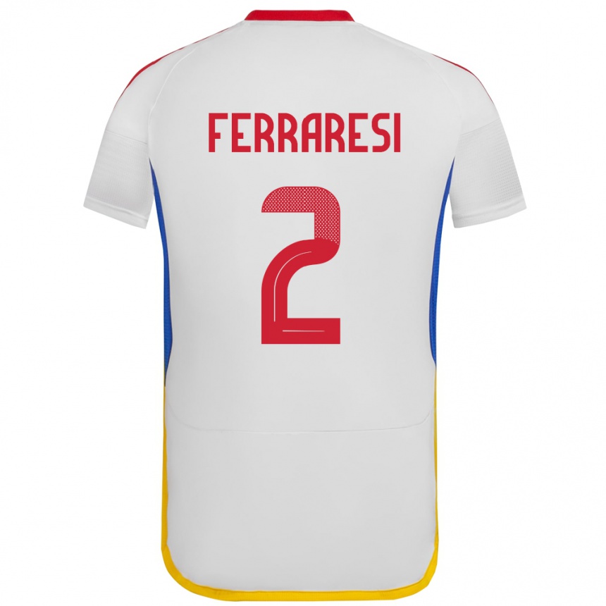 Kinder Fußball Venezuela Nahuel Ferraresi #2 Weiß Auswärtstrikot Trikot 24-26 T-Shirt Luxemburg