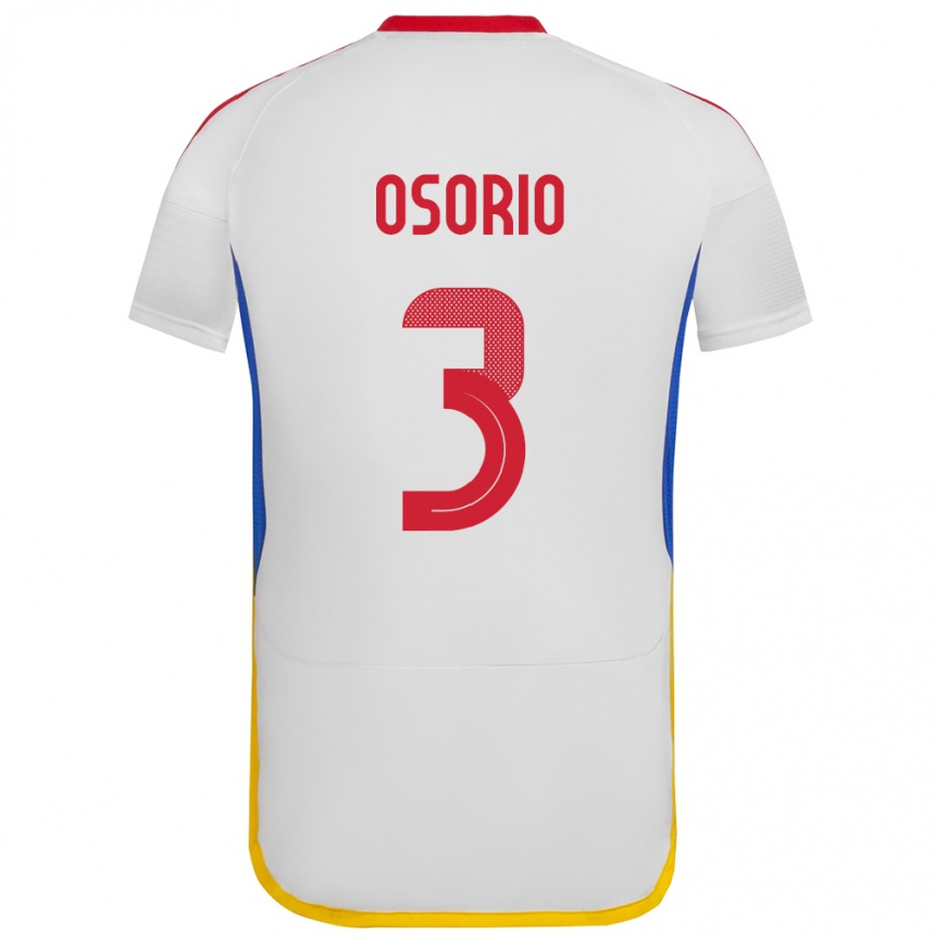 Kinder Fußball Venezuela Yordan Osorio #3 Weiß Auswärtstrikot Trikot 24-26 T-Shirt Luxemburg