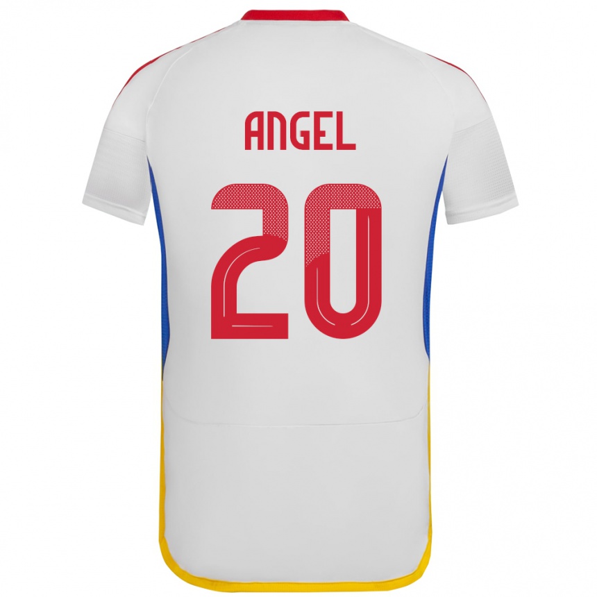 Kinder Fußball Venezuela Wilker Ángel #20 Weiß Auswärtstrikot Trikot 24-26 T-Shirt Luxemburg