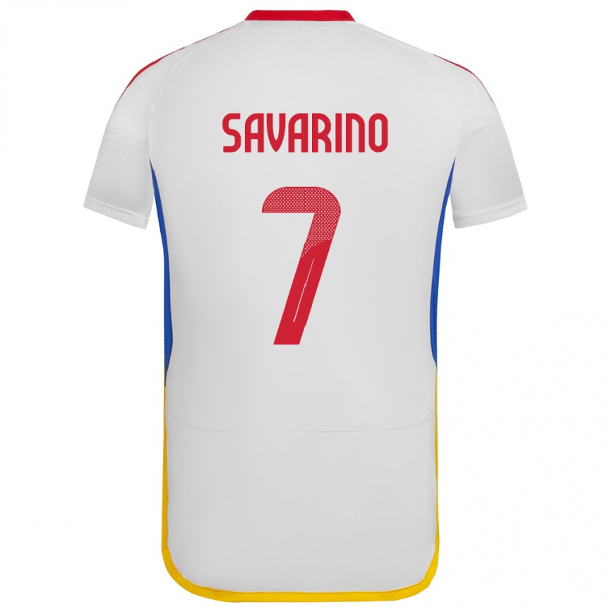 Kinder Fußball Venezuela Jefferson Savarino #7 Weiß Auswärtstrikot Trikot 24-26 T-Shirt Luxemburg