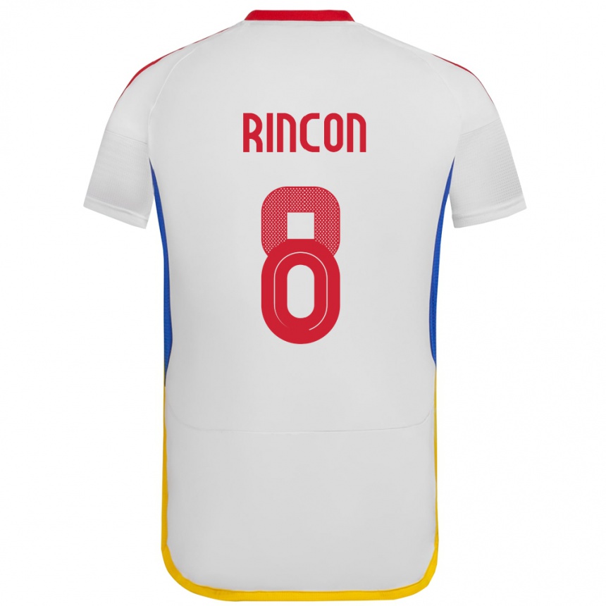 Kinder Fußball Venezuela Tomás Rincón #8 Weiß Auswärtstrikot Trikot 24-26 T-Shirt Luxemburg