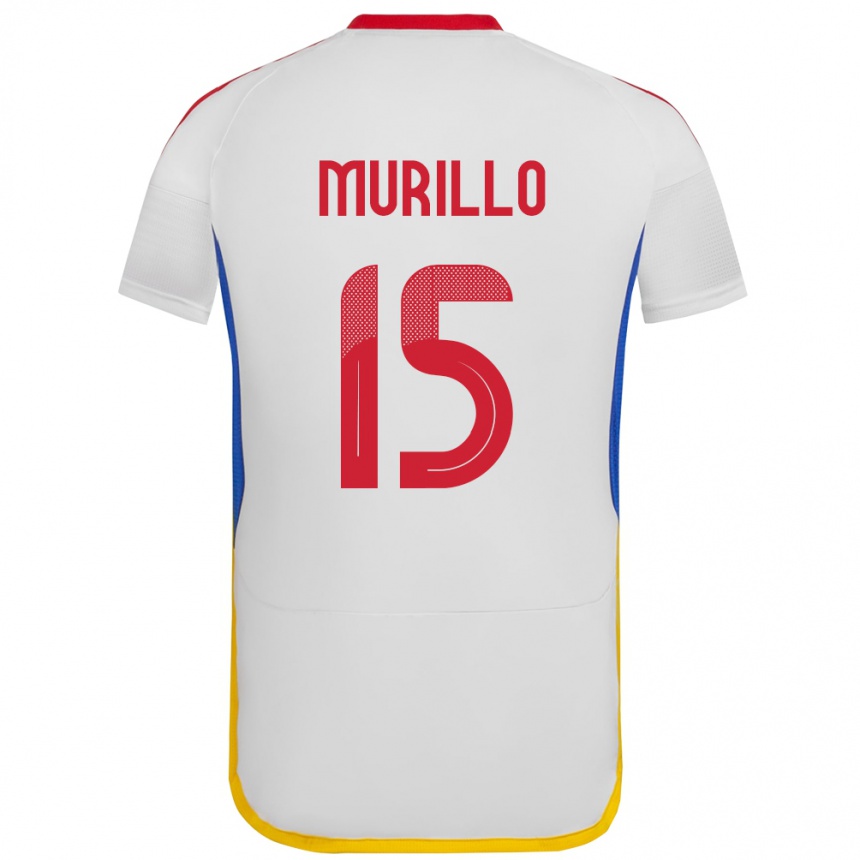 Kinder Fußball Venezuela Jhon Murillo #15 Weiß Auswärtstrikot Trikot 24-26 T-Shirt Luxemburg