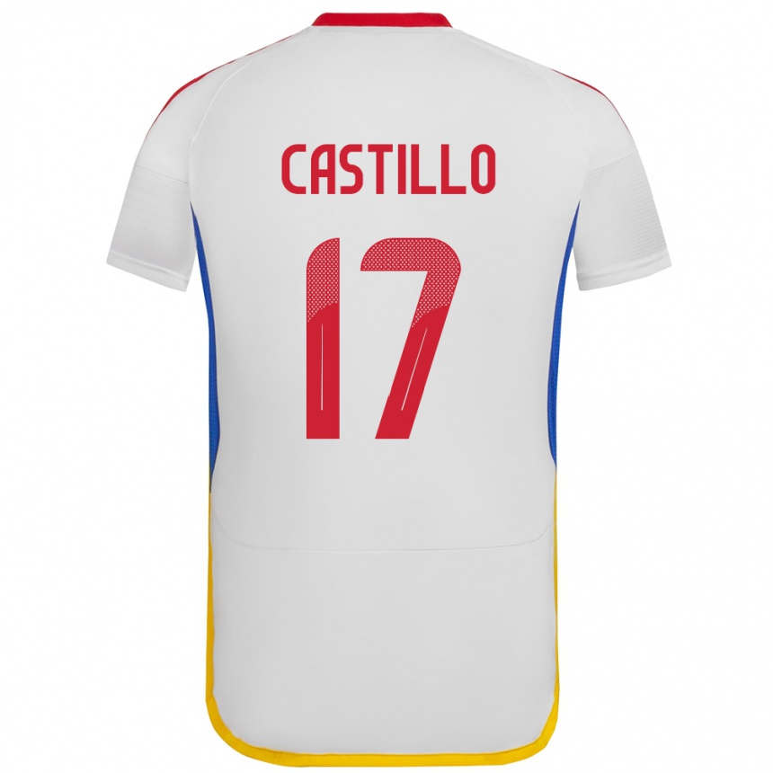 Kinder Fußball Venezuela Edson Castillo #17 Weiß Auswärtstrikot Trikot 24-26 T-Shirt Luxemburg