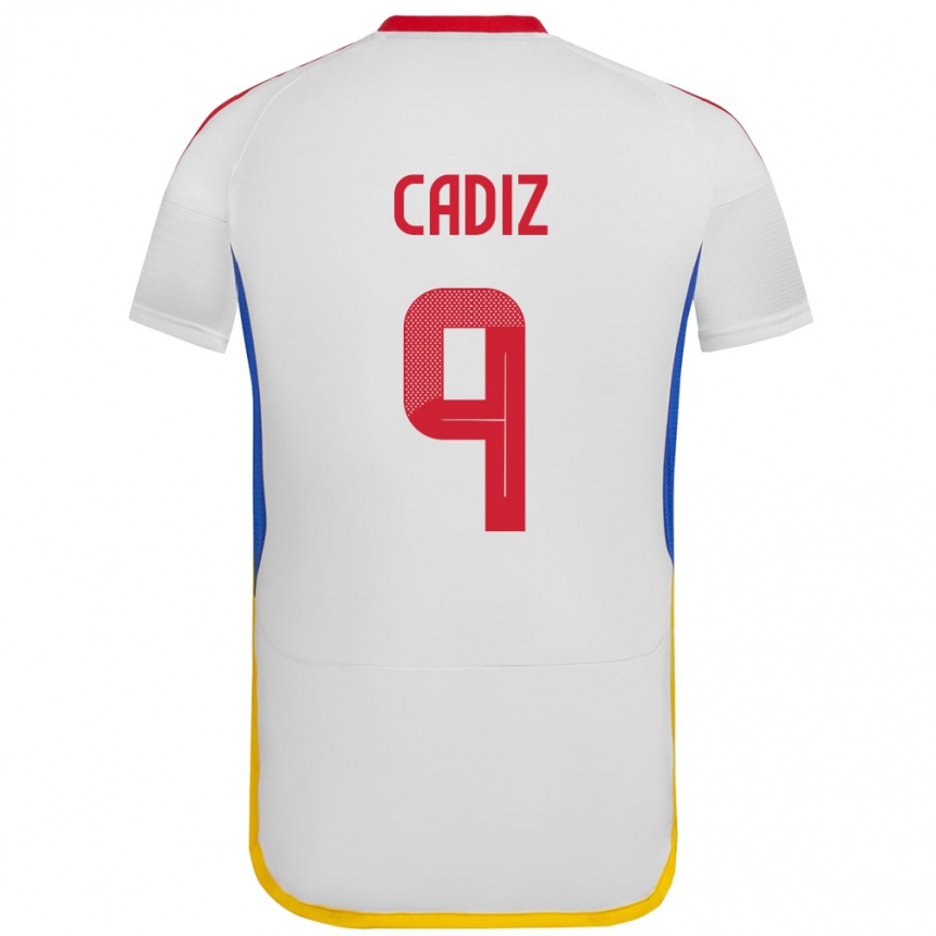 Kinder Fußball Venezuela Jhonder Cádiz #9 Weiß Auswärtstrikot Trikot 24-26 T-Shirt Luxemburg