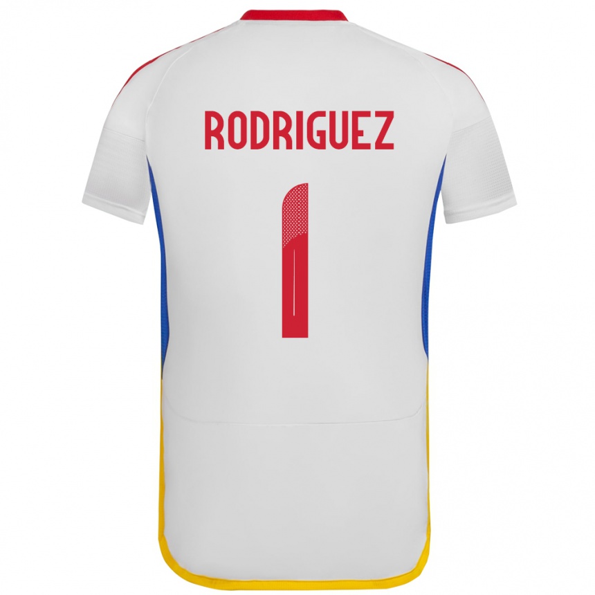 Kinder Fußball Venezuela Samuel Rodriguez #1 Weiß Auswärtstrikot Trikot 24-26 T-Shirt Luxemburg