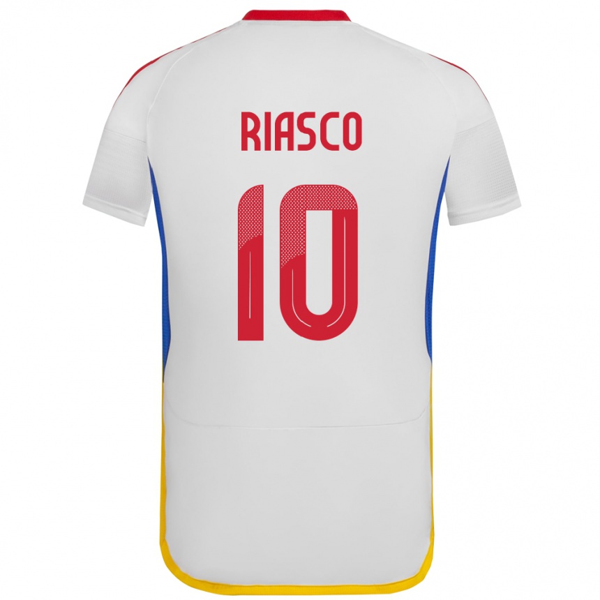 Kinder Fußball Venezuela José Riasco #10 Weiß Auswärtstrikot Trikot 24-26 T-Shirt Luxemburg