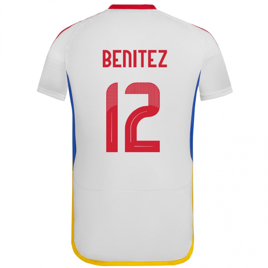 Kinder Fußball Venezuela Frankarlos Benítez #12 Weiß Auswärtstrikot Trikot 24-26 T-Shirt Luxemburg