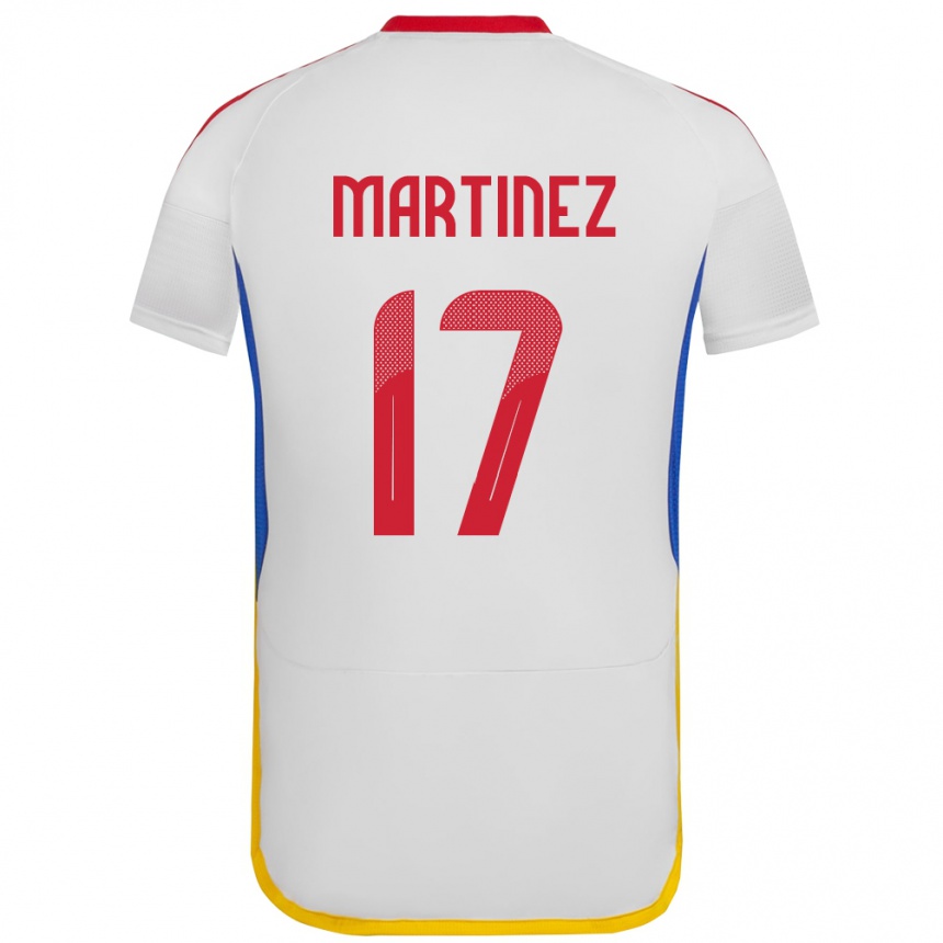 Kinder Fußball Venezuela David Martínez #17 Weiß Auswärtstrikot Trikot 24-26 T-Shirt Luxemburg