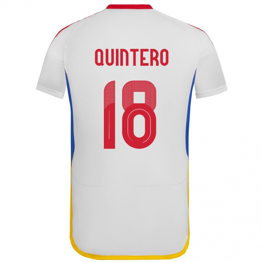 Kinder Fußball Venezuela Jesús Quintero #18 Weiß Auswärtstrikot Trikot 24-26 T-Shirt Luxemburg