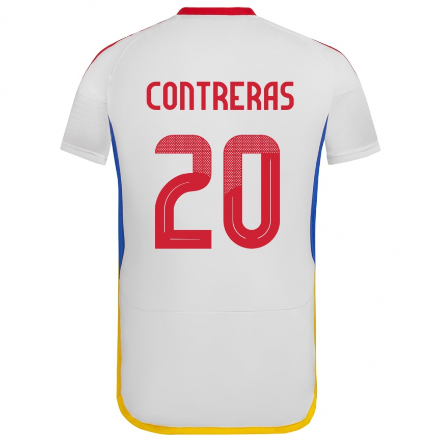 Kinder Fußball Venezuela Anderson Contreras #20 Weiß Auswärtstrikot Trikot 24-26 T-Shirt Luxemburg